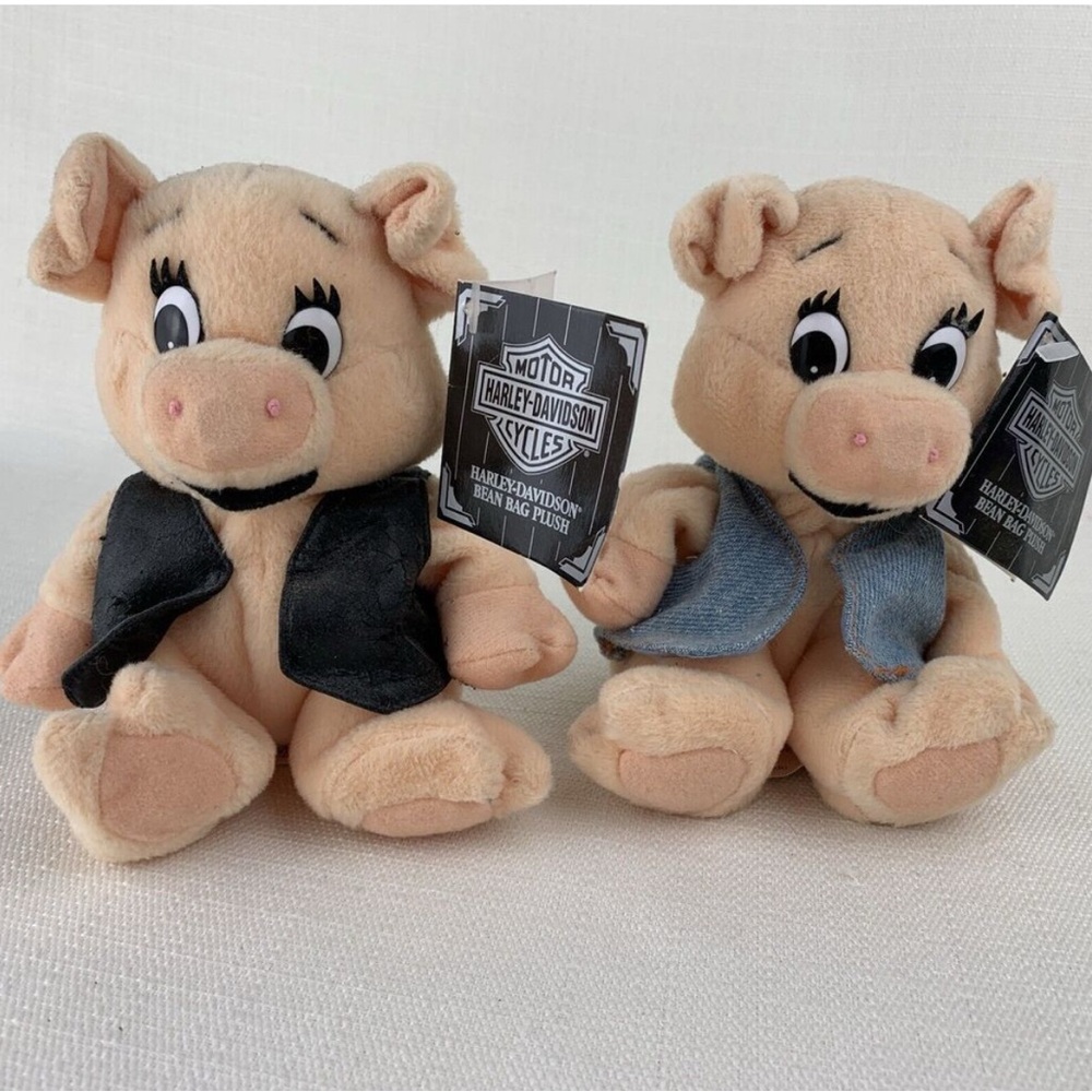 NWT Vintage Harley-Davidson Boot Hill Bob Pig Bean Bag Plush 5" 1999